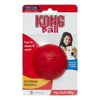 Čvrsta prirodna gumena lopta za pse, crvena, srednje veličine