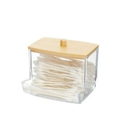 Plastični držač za pohranu nakita s drvenim poklopcem Ljekarnička posuda za kupaonski pribor