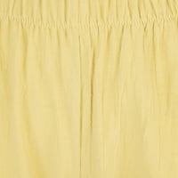 WEFUESD lanene hlače za žene hlače za žene hlače casual visokog struka Čvrsti ljetni pamuk labave duge ravne hlače