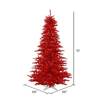 Umjetno božićno drvce od 10 ' inča, crvena LED svjetla s tvrdom ljuskom