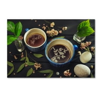 Likovna umjetnost s potpisom vrtlarov čaj, ulje na platnu dine Belenko
