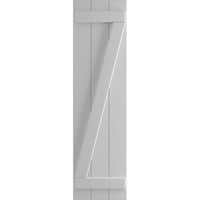 Ekena Millwork 1 8 W 37 H Troslojne rolete PVC True Fit-n-rake sa Z-obliku ploča, загрунтованные