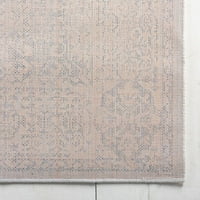 Jedinstveni tepih od bjelokosti u svijetloplavoj boji s pravokutnim obrubom od 8 ' 10 ' u boemskom stilu savršen