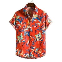 MAFYTYTPR muški vrhovi vrhovi pod $ muškim havajskom košuljom kratke rukave tiskani gumb dolje ljetne košulje