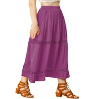 Jedinstveni prijedlozi Ženska Maksi suknja A kroja s umetkom od čipke i elastičnim pojasom