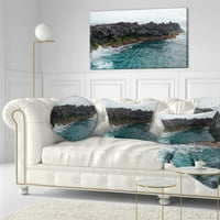 Dizajnska stjenovita obala s mahovinom u azorima - jastuk za bacanje morske obale - 12x20