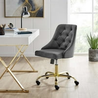 Baršunasta tapecirana uredska stolica od baršuna izvrsne kvalitete u zlatnoj sivoj boji