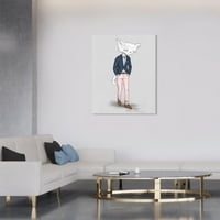 Wynwood Studio Fashion and Glam Modern Canvas Art - Mačka iz crtića u odijelu, zidna umjetnost za dnevnu sobu,