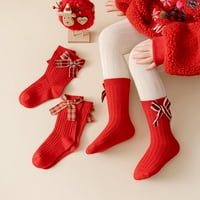 Čarape za bebe i djecu, modni jednostavni ukrasi u obliku mašne, udobne tople božićne čarape