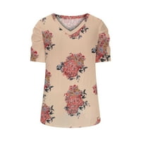 Košulje s kratkim rukavima za žene kratke rukave bluze obične fit majice pukotina pulover majice majice cvjetni