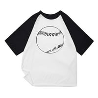 Ženska majica u retro stilu, Udobna majica za studentice, majice s bejzbolskim printom, ljetni vrhovi s ramena,
