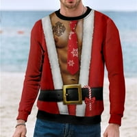 Modne muške košulje u A-listi, Božićni džemper s printom na prsima od 3 A-liste, džemper s dugim rukavima, kreativni