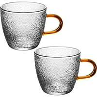 Staklena mala šalica za čaj, šalica za kavu od vodenog stakla, prozirna staklena šalica, Pribor za čaj s ručkom
