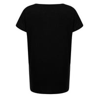 Ženske Ležerne majice s kratkim rukavima, osnovni ljetni vrhovi, široka jednobojna bluza u crnoj boji