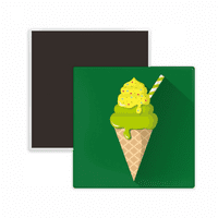 Zeleni matcha ledeni konusi popsicles kvadratni ceracs magnet za hladnjak za hladnjak memento