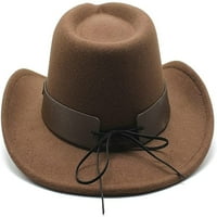 Dabuliu Man Vintage Fedoras Široki kaubojski kauboji šešir kauboja kapka kapka šešir meke podesive kapice na otvorenom