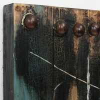 Antička ručno oslikana drvena vrata 3 inča od izdržljivih drvenih blokova zidna umjetnost, 47 30 4