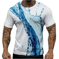 Uorcsa svestrani sportski kratki rukavi sportski bluza casual plaža topijska modna ekipa vrat muški majica plava