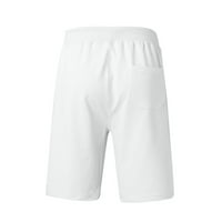Muške hlače, muške ljetne sportske kratke hlače za plažu, obične casual kratke hlače s džepovima, bijele hlače