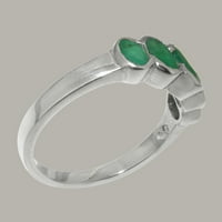 9-karatni prsten od bijelog zlata britanske proizvodnje s prirodnim smaragdom ženski prsten za narukvicu-opcije