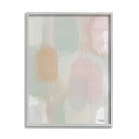 Stupell Industries Soft Pastel Abstract slikanje mirnih ružičastih zelenih oblika, 20, dizajn Robin Maria