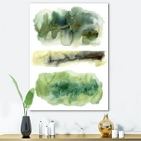 DesignArt 'Zlatno zeleni apstraktni oblaci III' Moderni platno zidni umjetnički tisak