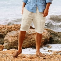 Muške proljetne / ljetne teretne kratke hlače za odmor, zabavu, plažu Na Havajima, jednobojne pamučne platnene