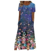 MafyTyTPR Ljetne haljine za žene plus čišćenje veličine prodaje Žensko ljeto casual cvjetni cvjetni print kratki