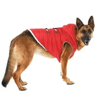 Odjeća za pse za pse: crvena jakna s kapuljačom i kopčama za pse, veličina