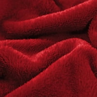 Šik domaća jednobojna deka od flisa od 1 komada od 1 komada, veličine od 1 komada, crvena