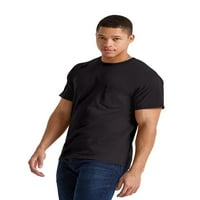 Muška pamučna majica s džepom u crnoj boji