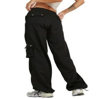 Žene vrećaste teretne hlače nisko struk trkača trkača trenirke casual labave široke hlače za noge