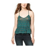 Aeropostale Women Peplum Racerback Tank Top, zeleni, veliki