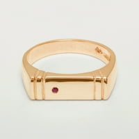 Muški prsten od prirodnog rubina od ružičastog zlata 18K britanske proizvodnje - opcije veličine-veličina 6,5