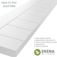 Ekena Millwork 15 W 56 H TRUE FIT PVC Horizontalni sloj uokviren modernim stilom Fiksni nosač, toplinski zeleni