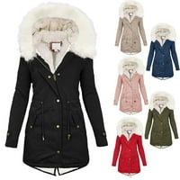 Zimske donje jakne za žene, debele jakne plus veličine, topla gornja odjeća s podstavom, modni parkovi s kapuljačom