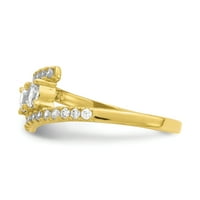 Neobičan prsten od žutog zlata s kubičnim karatnim cirkonijem od netaknutog zlata