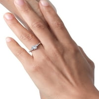 Zaručnički prsten od bijelog zlata od 10 karata sa safirnim naglaskom Od 3 kamena za žene