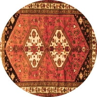 Ahgly Company Unutarnji okrugli perzijski narančasti tradicionalni prostirke, 7 'krug