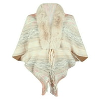 Glookwis žene asimetrično ruh otvoreni prednji poncho rt Ugodni pleteni ogrtač pletiva nejasna fleece kardigan