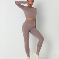Outfit za trening Njoeus Women Working Beshesslesleove joge s visokim strukom s dugim rukavima za obrezivanje