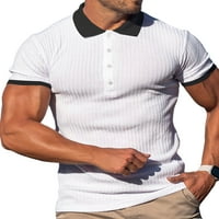 Avamo muški ljetni vrhovi gumb Polo košulja rever vrat majice classic fit tee atletski rad bluza bijela xl