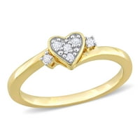 Ženski prsten od dijamanta od žutog zlata u obliku srca u obliku srca u obliku srca