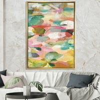 Dizajnerska umjetnost apstraktna pastelna cvjetna slika u ružičastoj i plavoj boji kućica i loža na uokvirenom
