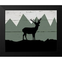 Craven, Katrina Black Modern Framed muzejski umjetnički tisak pod nazivom - Mountain Deer