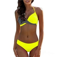 Ženski kupaći kostim razdvojena boja bikinija odgovarajući bez rukava seksi kupaći kostim