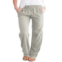 Ženske ležerne hlače Capris izvlačenje elastičnih hlača s džepovima