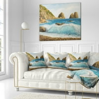 Designart Faraglioni na otoku Capri - jastuk za bacanje mora - 16x16