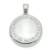 Primal Silver Sterling Silver polirani dizajnirani okrugli ormarić s lancem kabela Forzantina