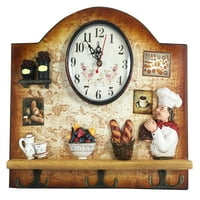 Duševni zidni sat talijanskog kuhara s kukama za ključeve jedinstvena je ideja za poklon za vjenčanje i domaćinstvo-francuski